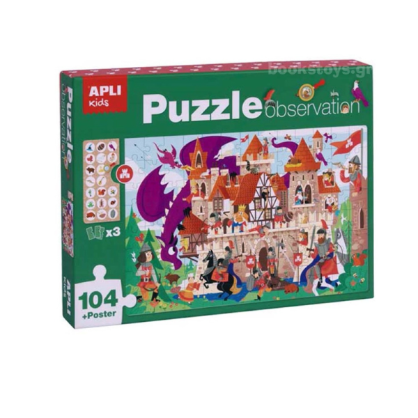 Puzzle Apli Kids Observation Castelo Com 104 Peças | Livraria - Papelaria - Informática