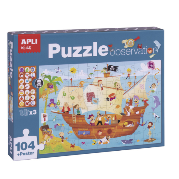 Puzzle Apli Kids Observation Barco Com 104 Peças | Livraria - Papelaria - Informática