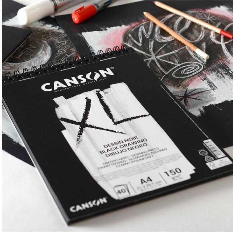 Bloco Canson A4 Xl Dessin Preto 150grs 40fls Demo 1 4381